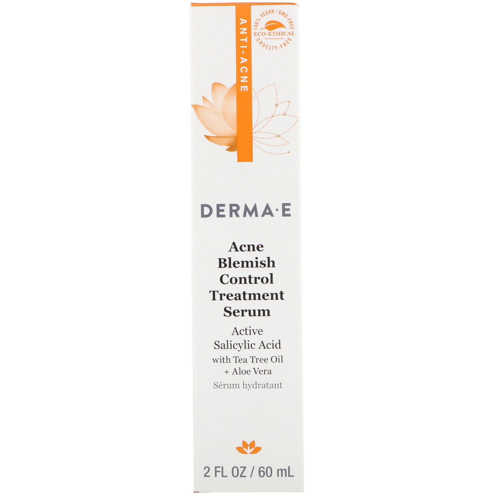 Derma E, Лечебная сыворотка для устранения угревой сыпи, покраснений и воспалений кожи, 60 мл (2 жидк. унции) - Фото товара - Вид сзади