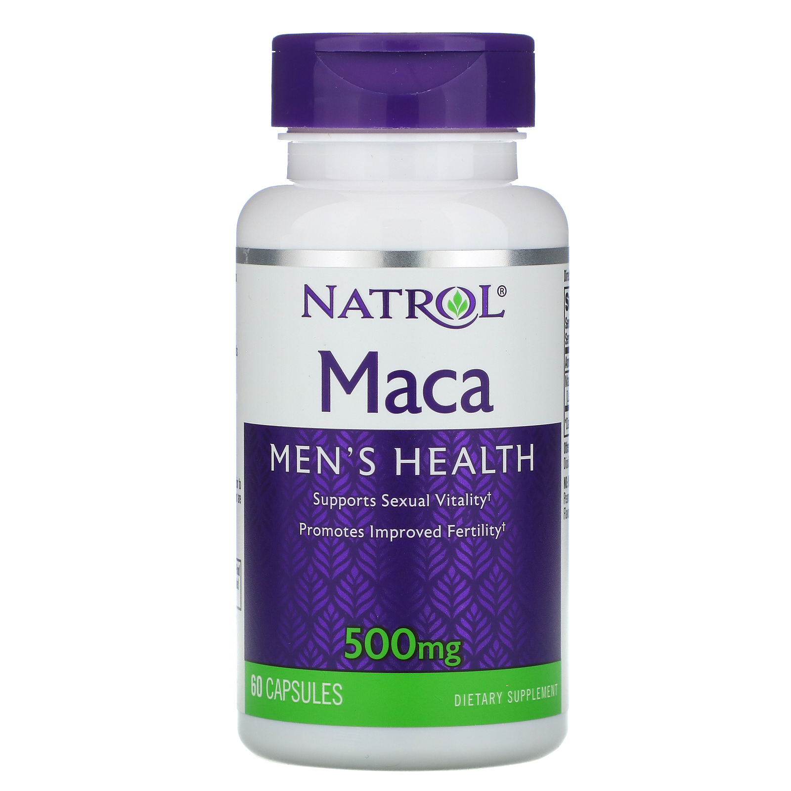 Natrol, Maкa, 500 мг, 60 капсул - Фото товара - Вид спереди