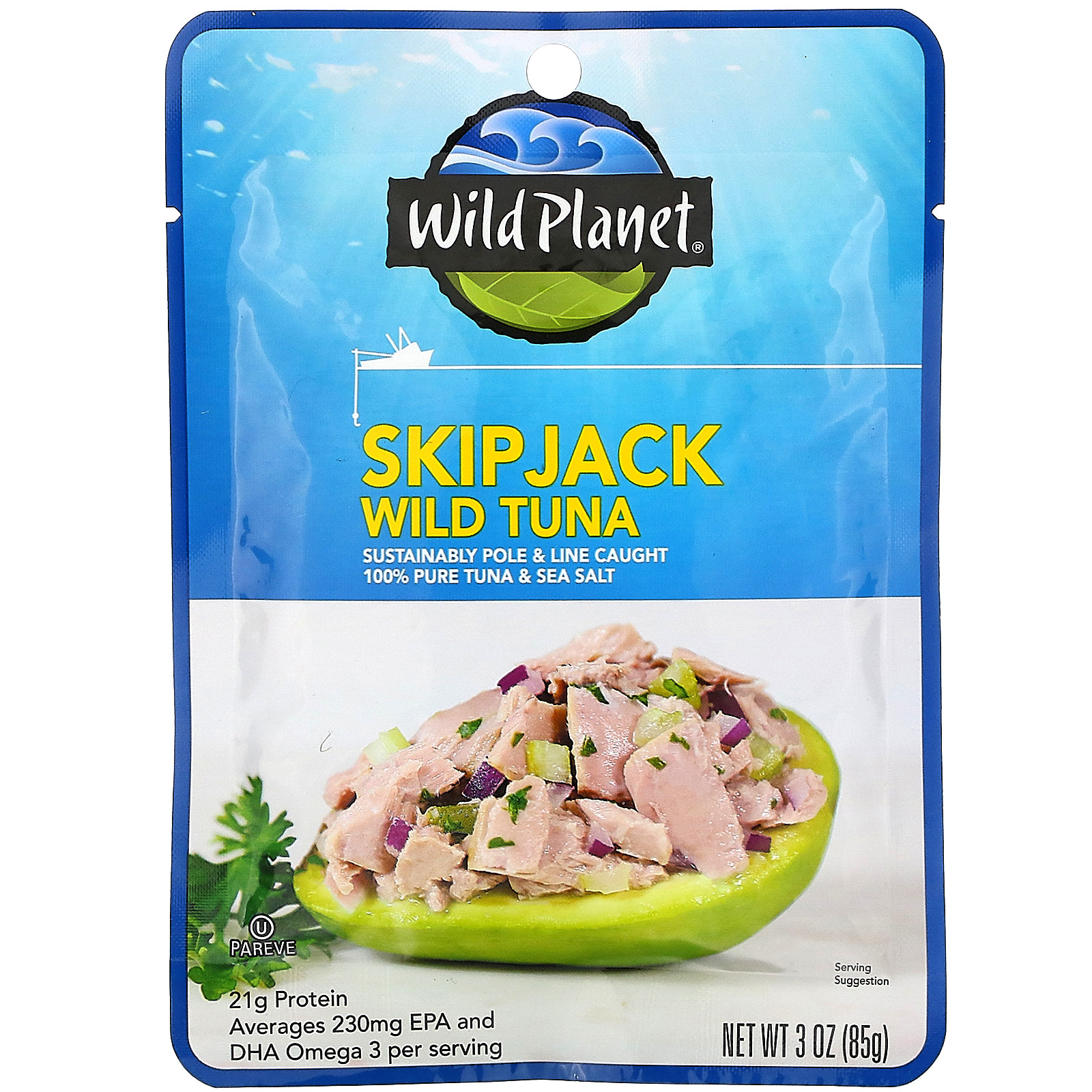 Wild Planet, Дикий тунец, 85 г (3 унции) - Фото товара - Вид спереди