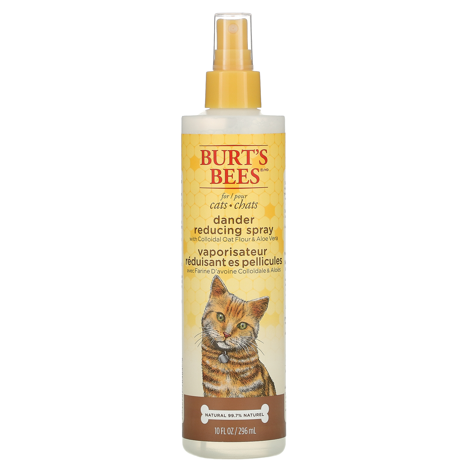 Burt's Bees, Спрей для кошек с коллоидной овсяной мукой и алоэ вера, 296 мл (10 жидк. Унций) - Фото товара - Вид спереди