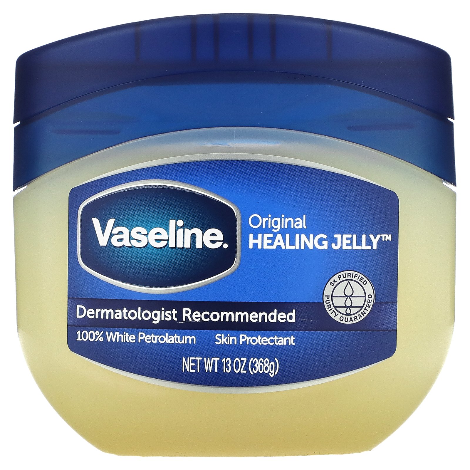 Vaseline, Белый вазелин, оригинальный, 368 г (13 унций) - Фото товара - Вид спереди