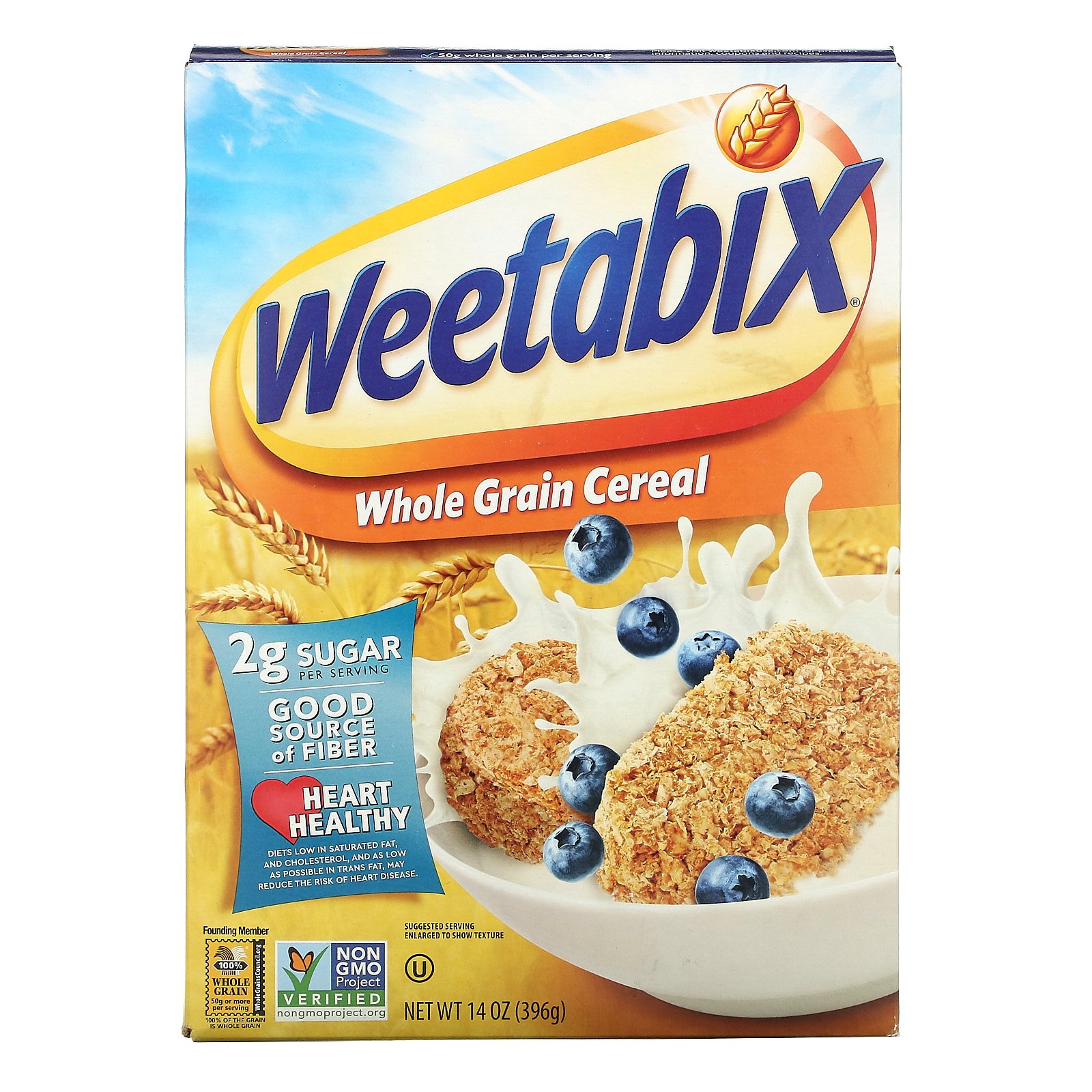 Weetabix, цельнозерновые галеты, 396 г (14 унций) - Фото товара - Вид спереди